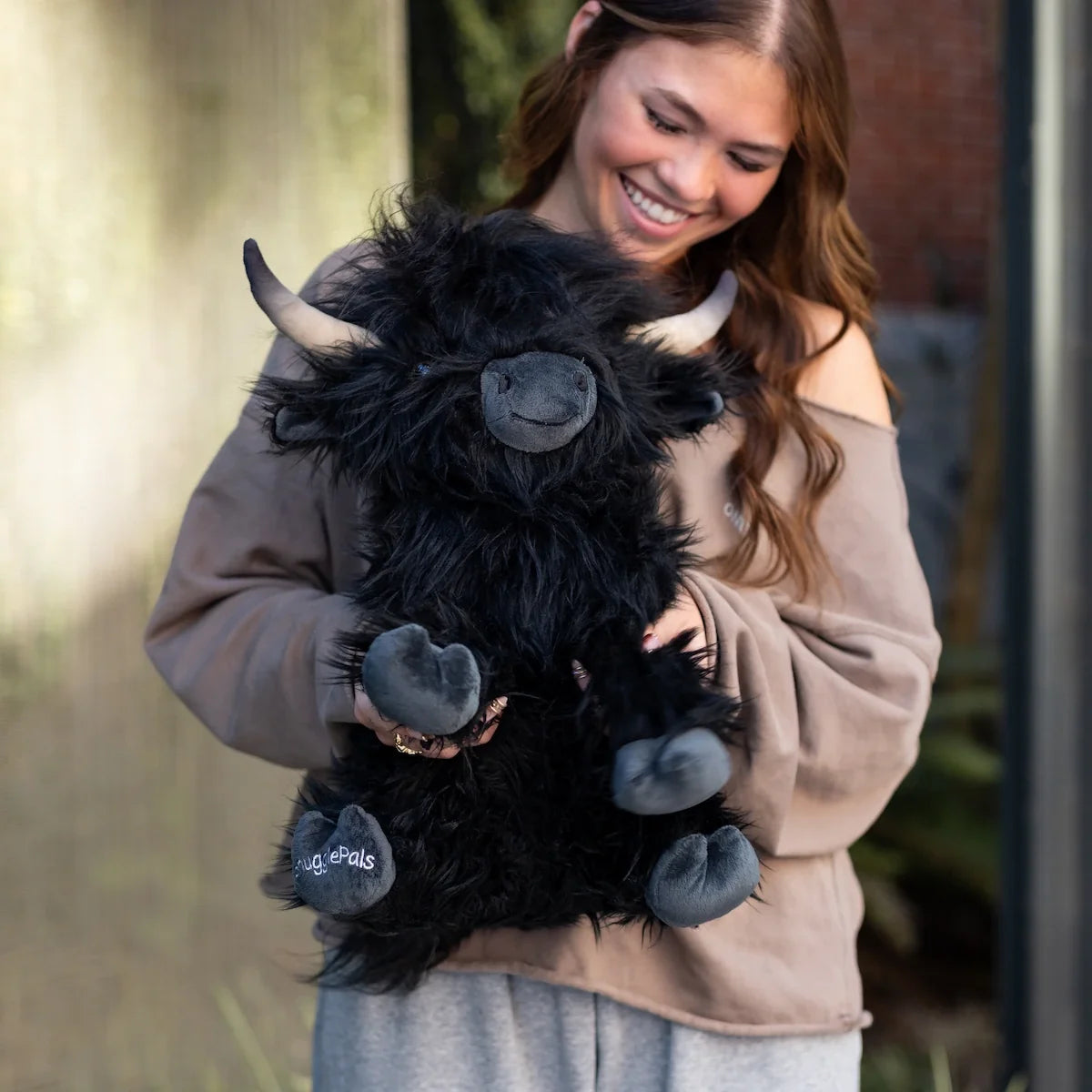 Jumbo Black Highland Cow SnugglePal