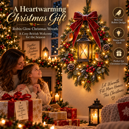 ✨Last Day 49% OFF✨🐦 A Robin Glow™ – Lighted Robin Christmas Wreath