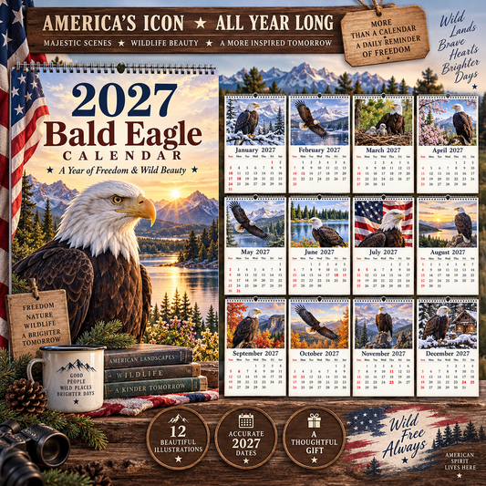 📅 2027 Bald Eagle Calendar｜A4 Hanging Calendar