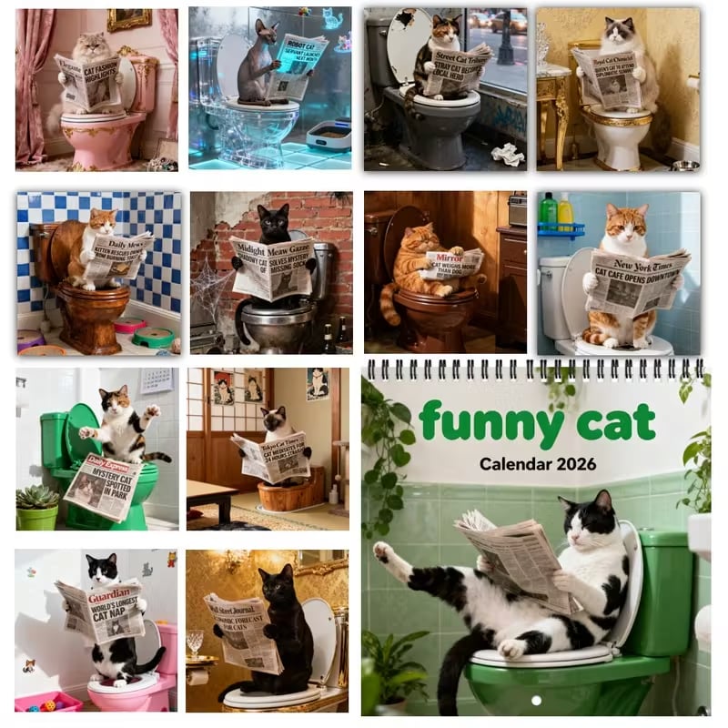 🎉New Year Hot Sale💓Limited Edition Custom-Made 2026 Fun Animal Wall Calendar