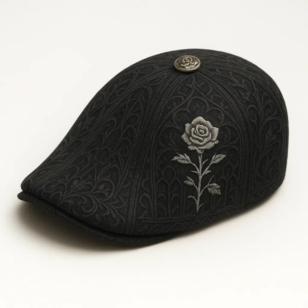 🔥Last Day 50% OFF 💀Handcrafted Skull & Thorn embroidered Flat Cap