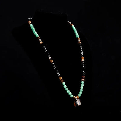 Prosperity Crystal Necklace with Tiger Eye Pendant