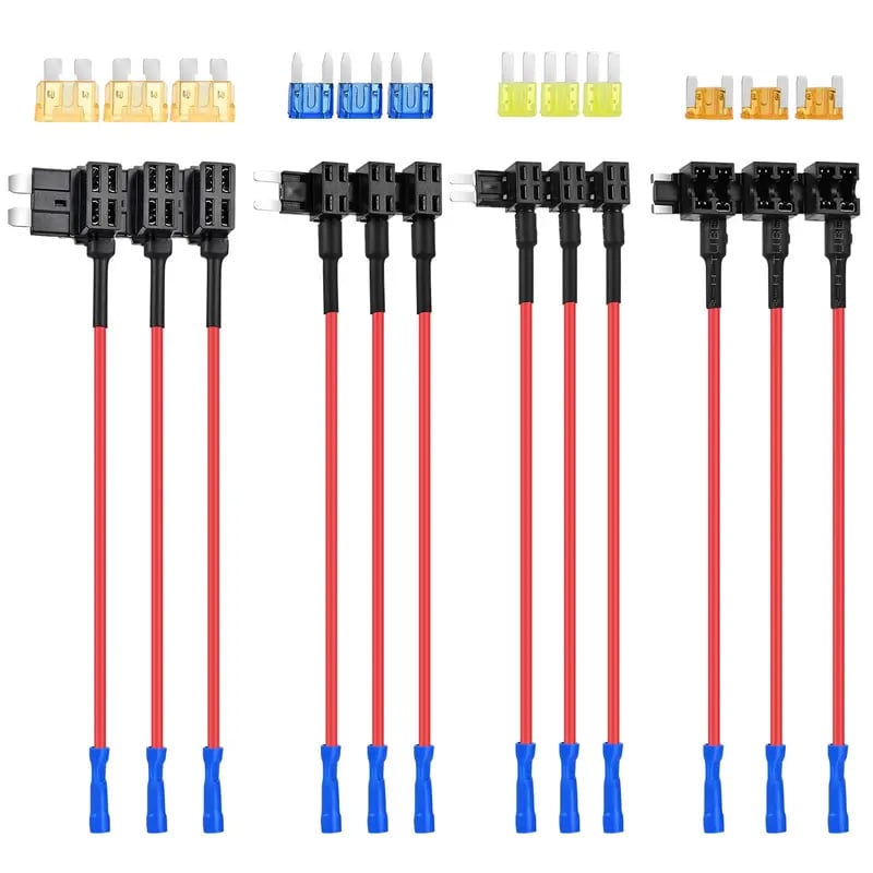 12V Add-A-Circuit Fuse Tap Kit ⚡🚗 4 Types in One Pack