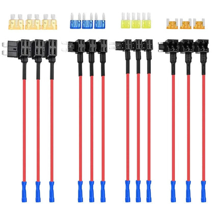 12V Add-A-Circuit Fuse Tap Kit ⚡🚗 4 Types in One Pack