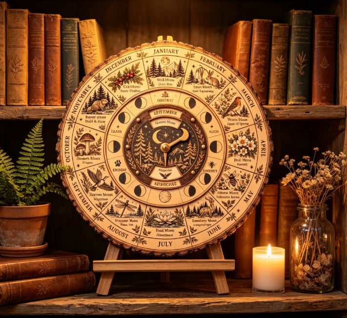 🌙🌲The Moon & Seasons Wheel – 12-Month Seasonal Calendar🌕