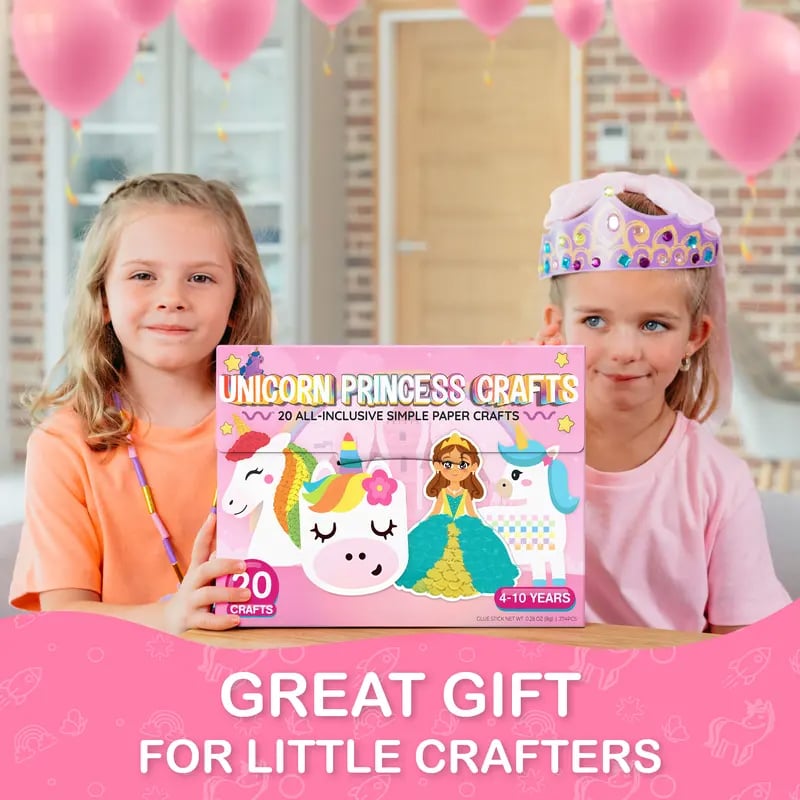 🔥Last Day 49% OFF 🎨❤️ 20 Princess & Unicorn Crafts in a Box