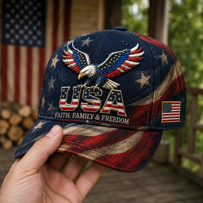 Father's Day 49% OFF - USA Faith, Family & Freedom Cap