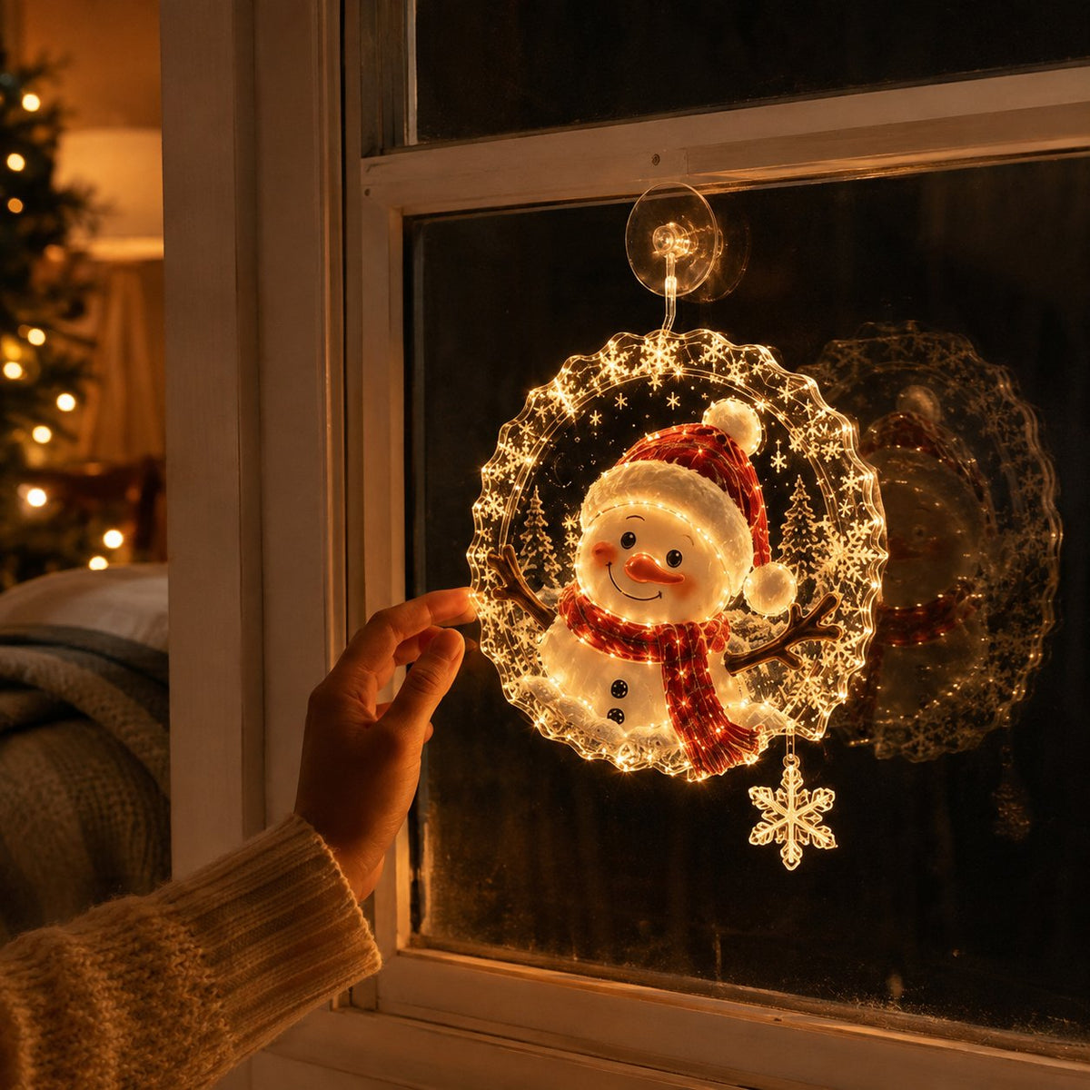 ✨⏳ Last Day 49% OFF – 🎄Lighted Christmas Window Decoration with Suction Cup | Warm LED Window Light with Double-Layer Design & Multiple Festive Styles ✨