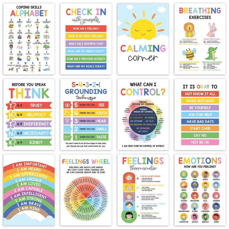Calming Corner Posters- 12 Pcs