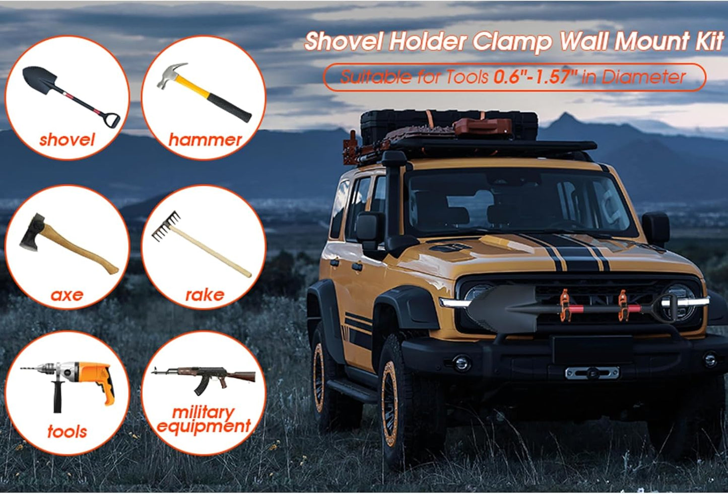 Heavy-Duty Rubber Tool Mount Clamps for Trucks & Garages