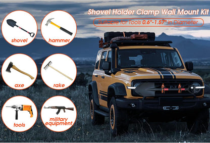 Heavy-Duty Rubber Tool Mount Clamps for Trucks & Garages
