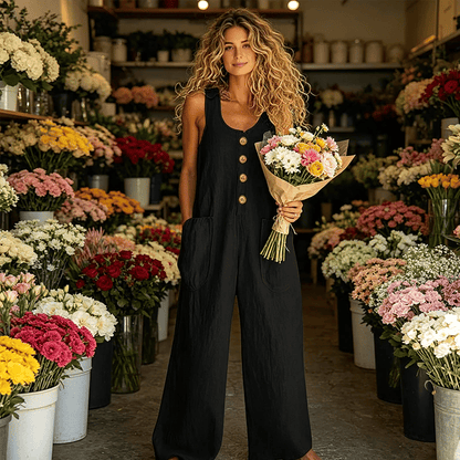 💥New Arrivals & Special Offers-Women's Sleeveless Wide-Leg Jumpsuit with Pockets
