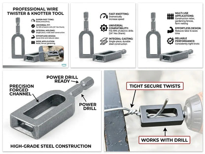 Multifunctional Wire Twister / Knotter — Sizes #9 & #11 — Wire Winding Tool & Twisting Sleeve