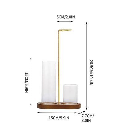 2-in-1 Glass Incense Holder and Sticks Organizer