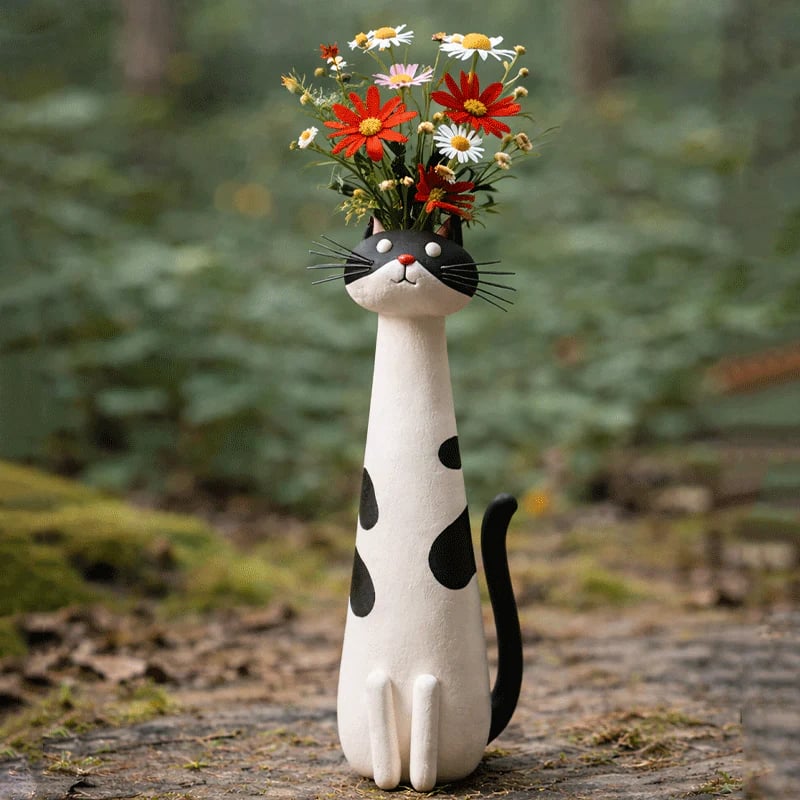 Handcrafted Quirky Cat Vase