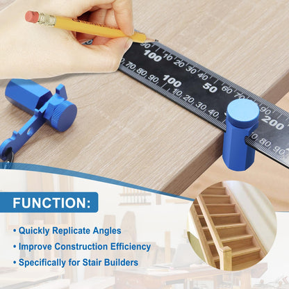 ✨LAST DAY 49% OFF - Tall Stair Gauges for Framing Square – Hexagonal Stable Lock with Holder & Hook for Carpentry & Circular Saw