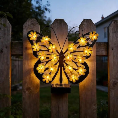 🔥Outdoor Metal Butterfly Wall Art Decorative Solar Light