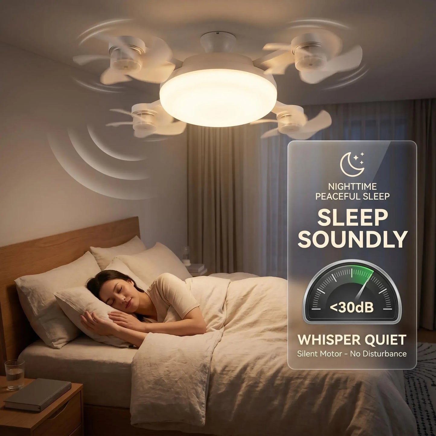 2026 New E27 Socket Ceiling Fan Light - 2-in-1 Silent LED Fan with Remote Control, Energy-Saving Cooling & Lighting Combo for Home Bedroom Kitchen