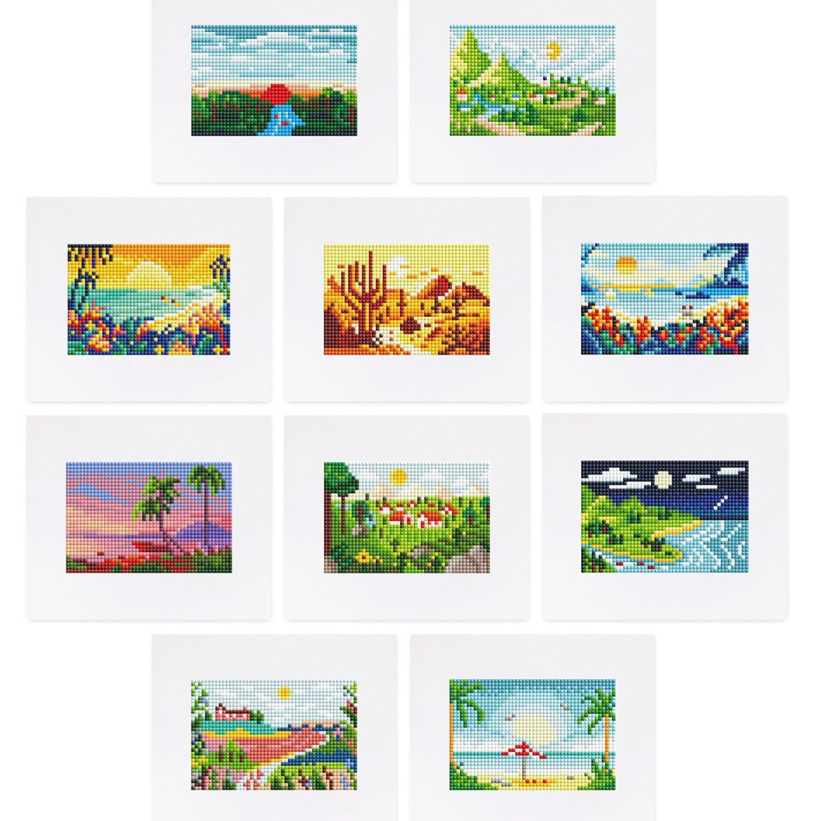 ✨ Mini Diamond Painting Postcard Set