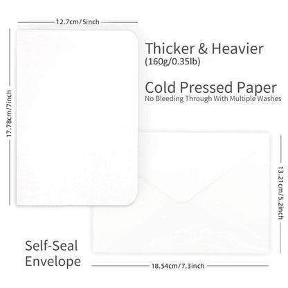 🔥LAST DAY 50% OFF - 🌈Blank Watercolor Cards and Envelopes | Create Christmas Cards That Feel Truly Personal 🎄❤️