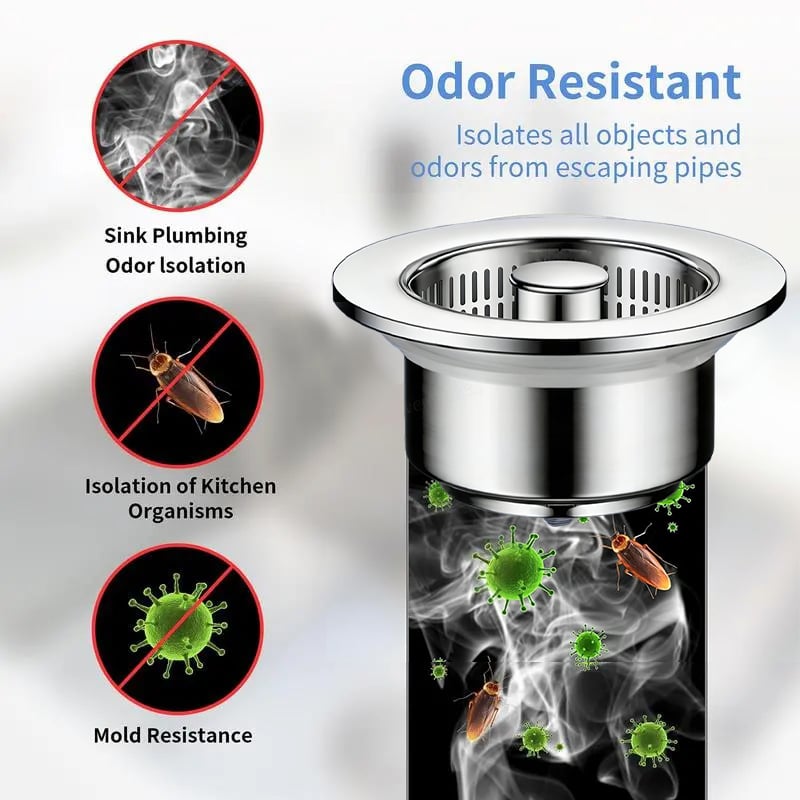 Upgraded 3 in 1 Kitchen Sink Drain Strainer