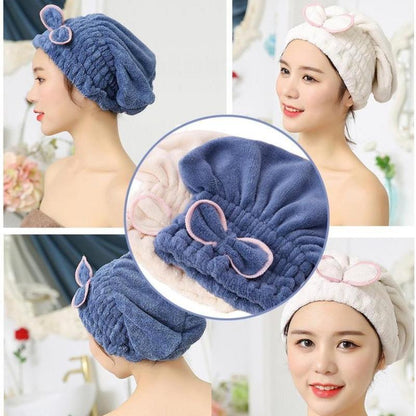 3PC Microfiber Hair Towel Caps, Extrame Soft & Ultra Absorbent, Fast Drying Hair Drying Caps Towel Turban Wrap for Wet Hair Women Light Shiny