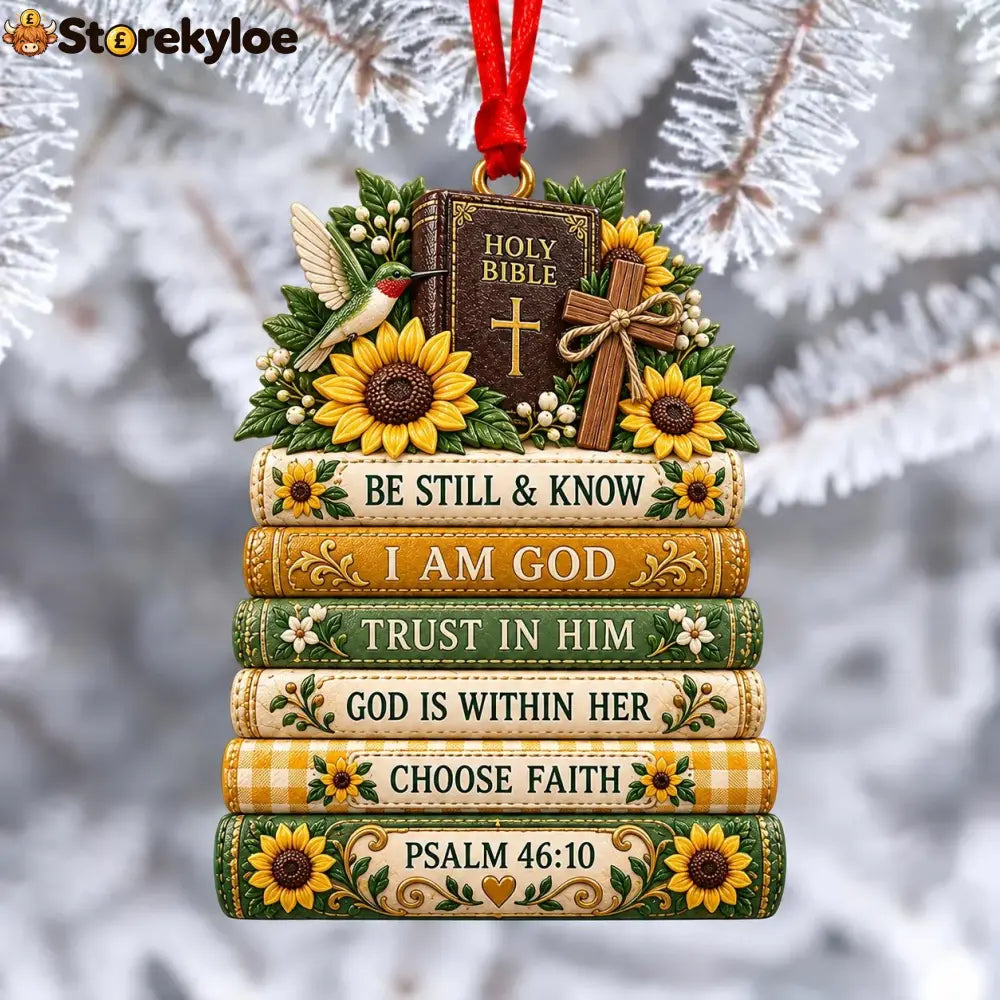 ✨✝️ Bible Faith Christmas Acrylic Ornament Collection - 🌻 Be Still & Know