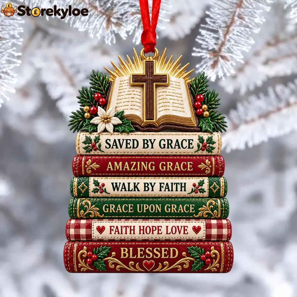✨✝️ Bible Faith Christmas Acrylic Ornament Collection - ✝️ Saved by Grace