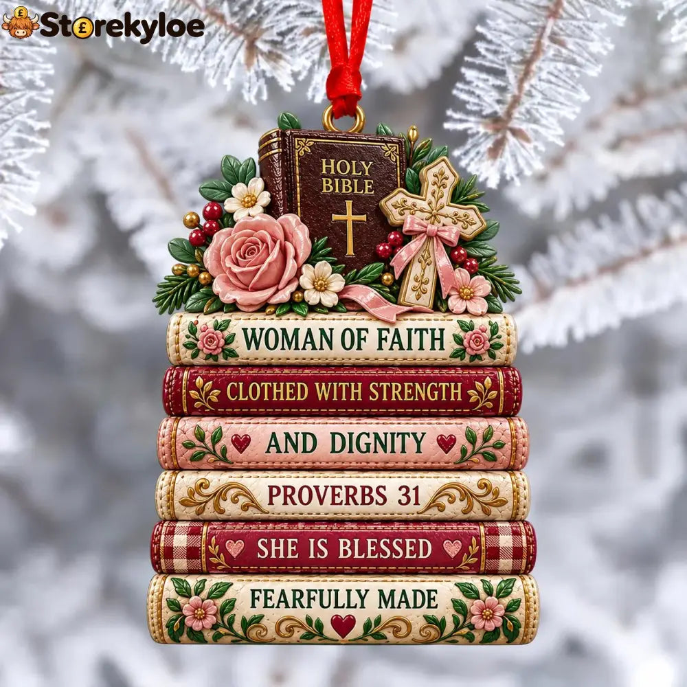 ✨✝️ Bible Faith Christmas Acrylic Ornament Collection - 🌹 Woman of Faith