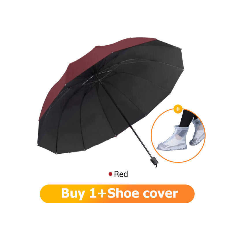 12-Rib Large Foldable Windproof Umbrella