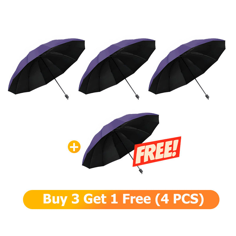 12-Rib Large Foldable Windproof Umbrella