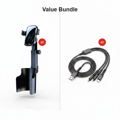 Car Cup Holder Phone Mount – 360° adjustable, strong N52 magnet, one-handed operation, fits all phones, stable magnetic and clamp models for safe driving