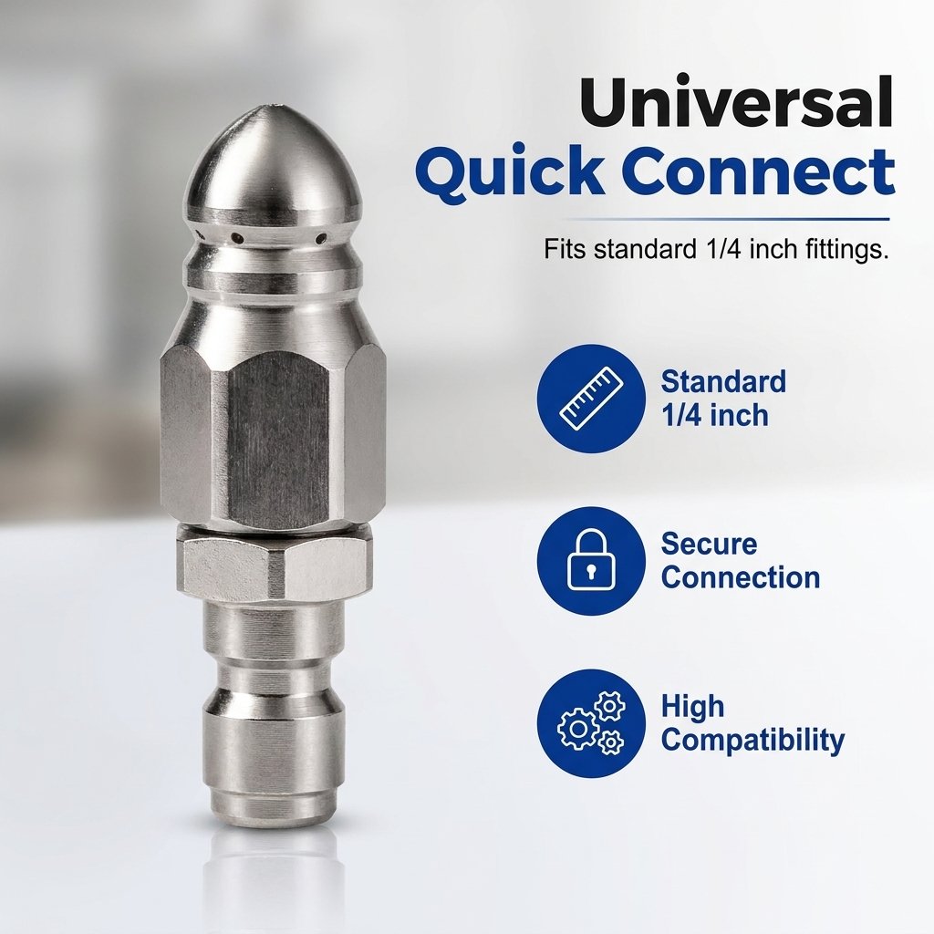 🔧Stainless Steel Powerful Pipe Sewer Cleaning and Unclogging Nozzle