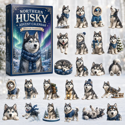 CHRISTMAS KICKOFF 49% OFF - 2026 Siberian Huskies Blind Box - 24‑Day Festive Countdown, Husky Figurines Blind Box - Gift For Husky Lovers