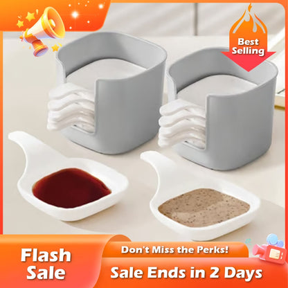 🏆Flash Sale⚡Dipping Sauce Plate & Holder Set,Best Gifts