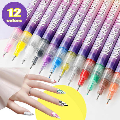 🔥🎨12 Colors Nail Art Pens Set