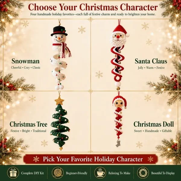 ☃️Last day 50% OFF - DIY spiral crochet snowman set