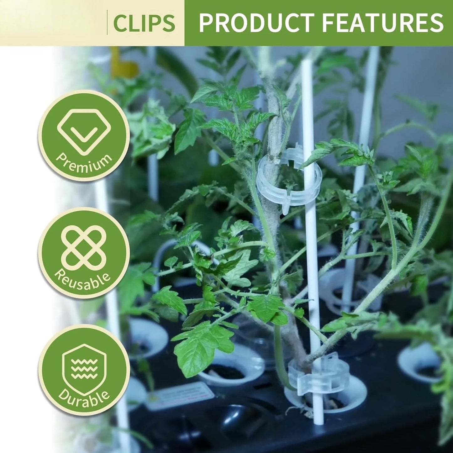 Premium Reusable Plant Support Clips