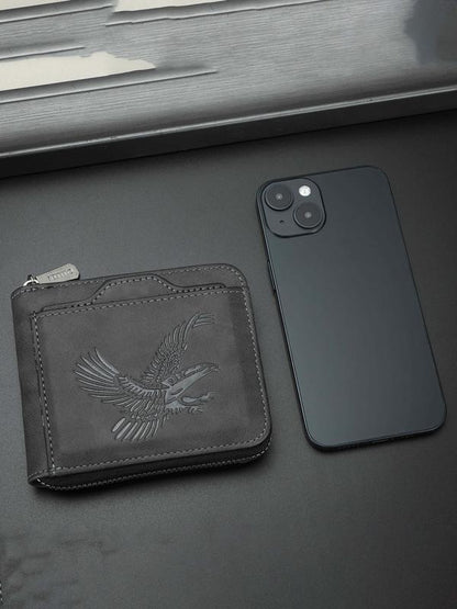 Men's Vintage Eagle Embossed Short Wallet