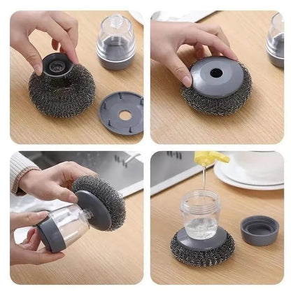 💕New Year event 💖-Automatic Liquid Filling Good Handle Soap Dispense Palm Kitchen Brush for Bowl Sink Cleaning Pot Comfortable