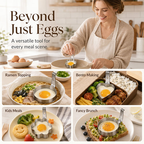 🥚🍳304 Stainless Steel Egg Ring Mold – Fun Shapes, Leak-Resistant Flat Base & Easy-Release