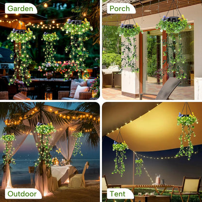 2026 Realistic Flower Vine Solar Hanging Garden Lights