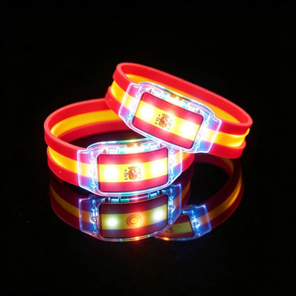 ⚽✨2PCS LED Light Up National Flag Wristbands