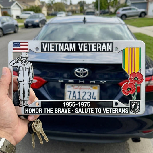 Vietnam Veteran Tribute License Plate Frame