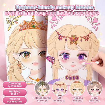JSR Special Diamond Painting & Princess Book Makeup Craft Kits: Creative Art Books & Paper Play Set for Girls, Easter Handmade Gifts