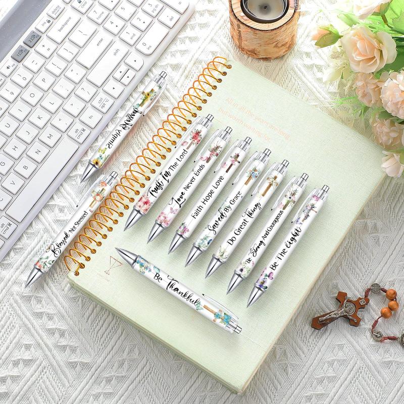✝️Christian Gifts Set: Motivational Pens & Bible Verse Notebooks – Inspire Your Faith Journey🌸