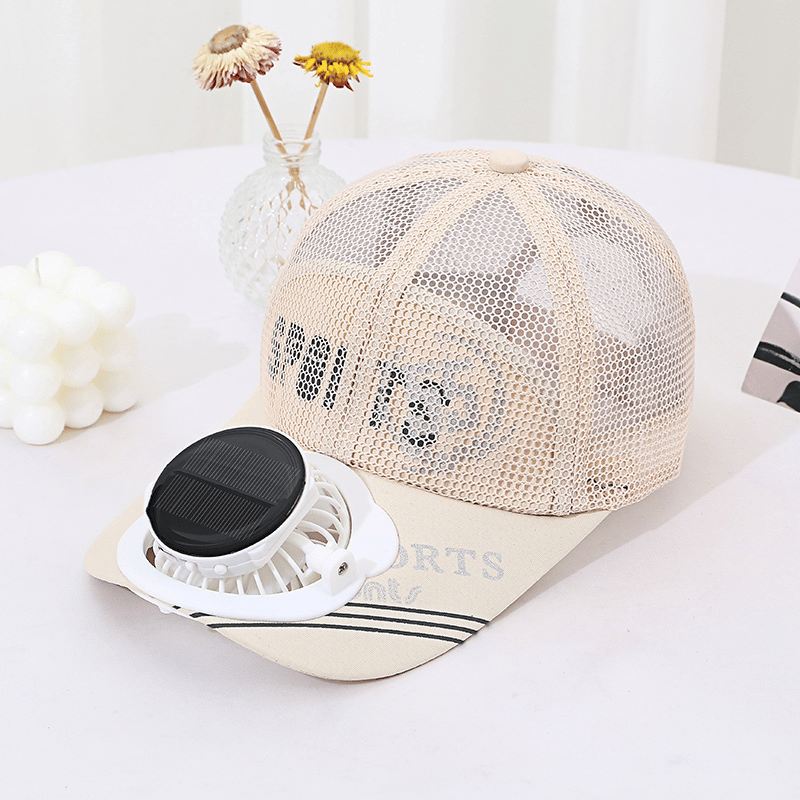 Solar Powered Fan Baseball Hat🧢Breathable🍃Solar Power & USB Charging Fan