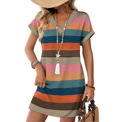🎁48% OFF💥Women's Summer Casual V-Neck T-Shirt Dress
