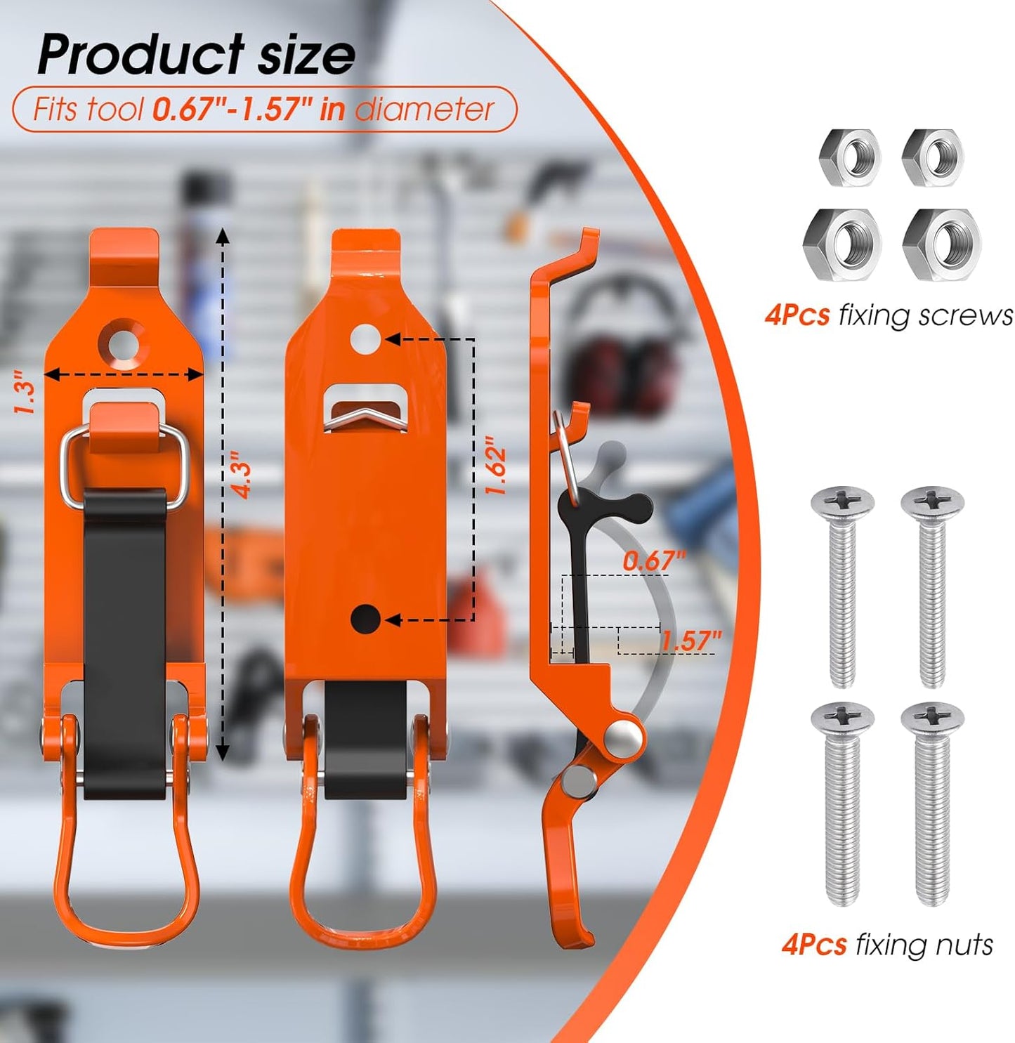 Heavy-Duty Rubber Tool Mount Clamps for Trucks & Garages