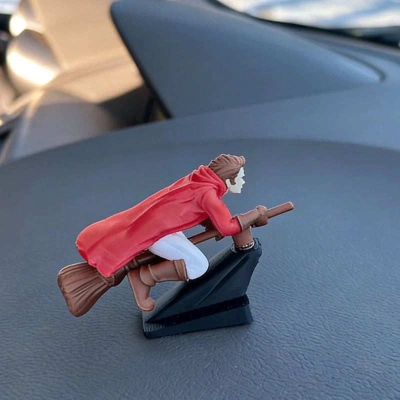 🔮🚗Witch and Wizard Broomstick Dashboard Drift Ornaments